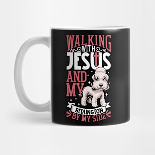 Jesus and dog - Bedlington Terrier Mug